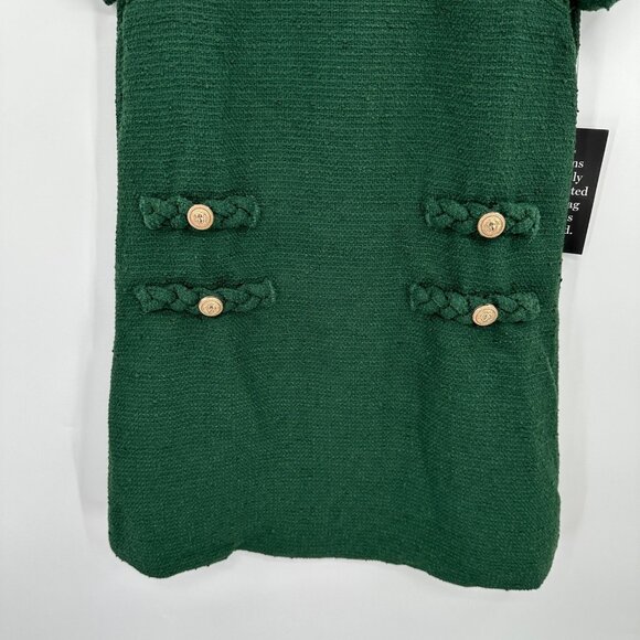 Tuckernuck Forest Green Tweed Jackie Dress sz S Shift Mini Business Career NWT - Picture 3 of 9